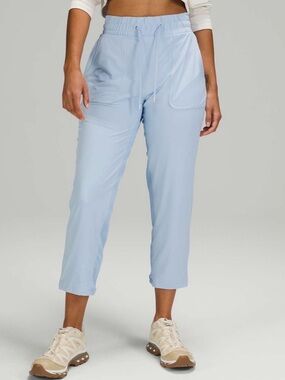Lululemon Size 12 Beyond the Studio Crop Pants Blue Linen